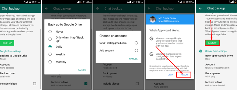 How to backup your whatsapp chats to google drive