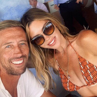 Peter crouch and his wife abbey clancy share a picture to their followers on instagram.