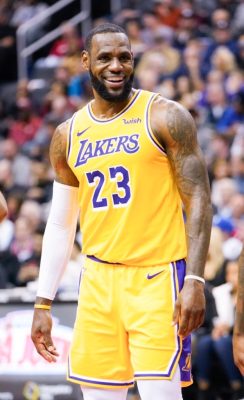 Lebron james with the lakers